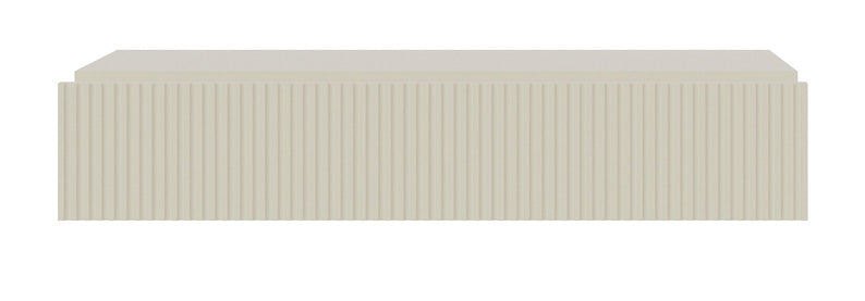 Console Veldio avec façade fraisée et tiroir 90 cm Gris beige suspendue