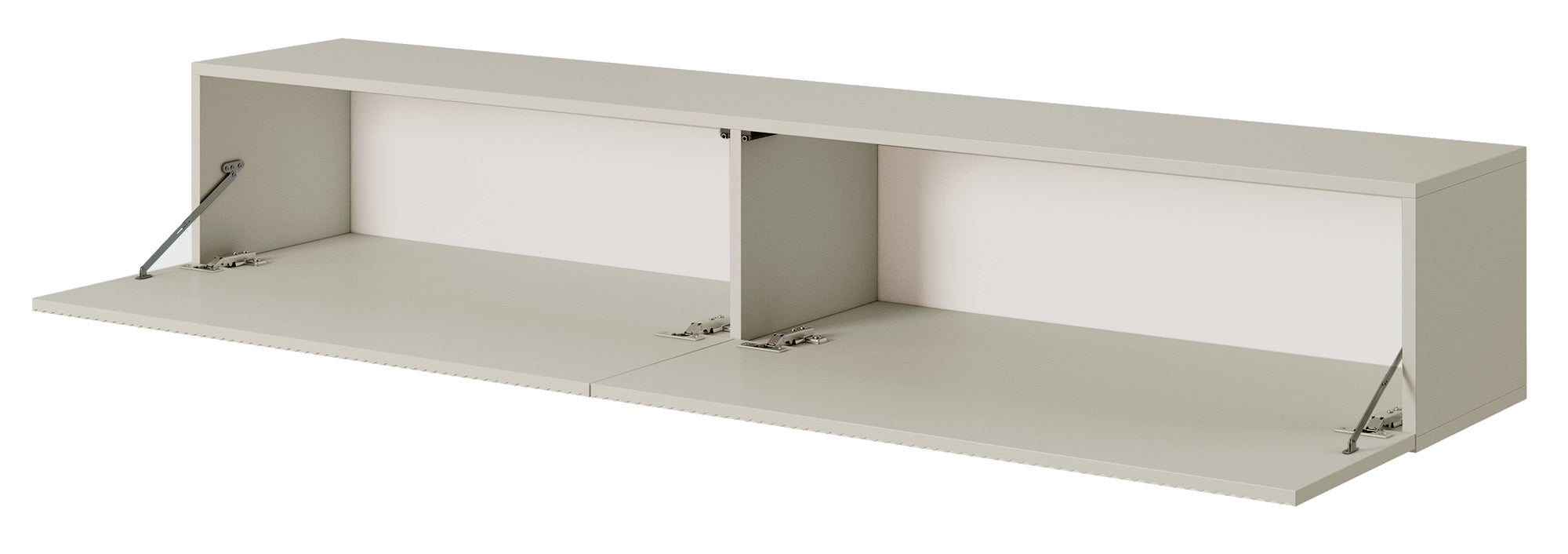 TV-Schrank Veldio mit gefräster Front 175 cm Grau-Beige, hängend