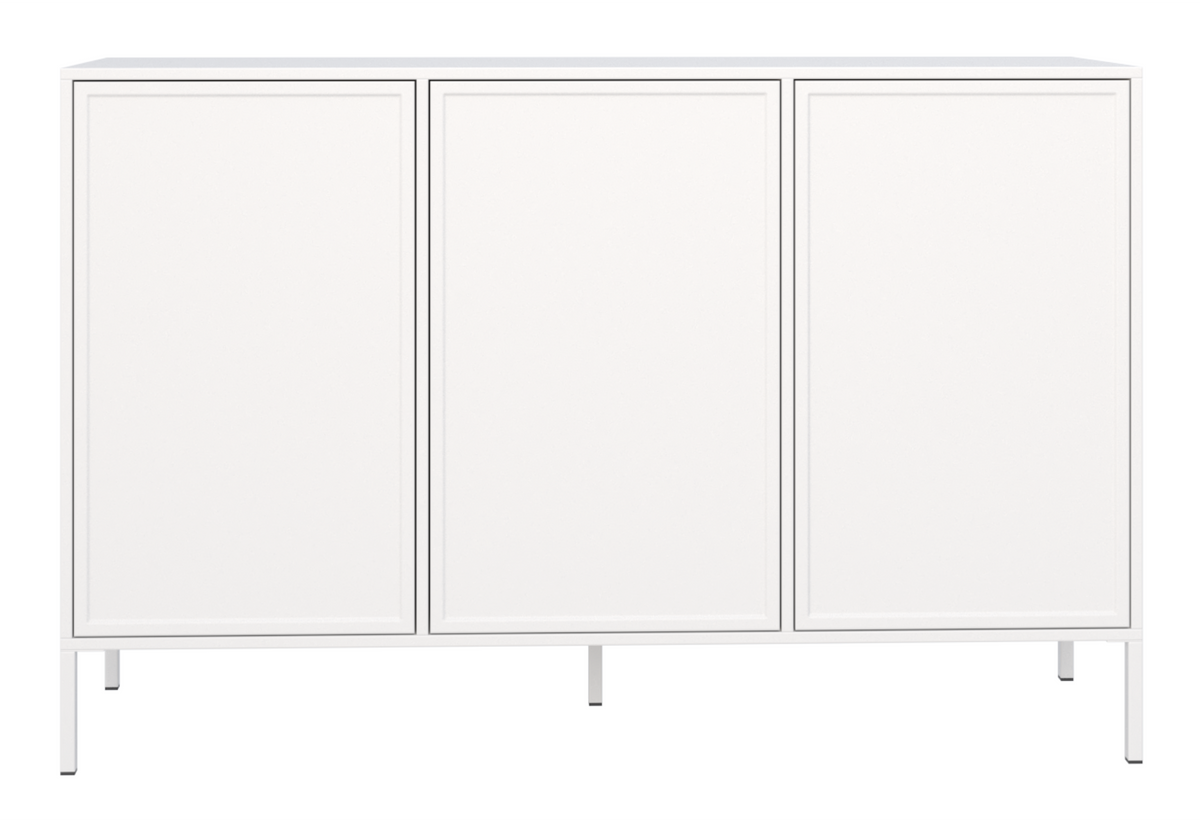 Commode 3 portes Velveto 150 cm blanc
