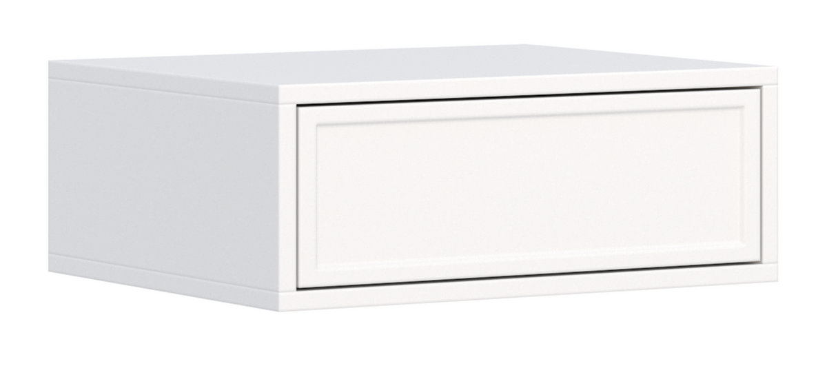 Table de chevet Velveto suspendue avec tiroir 50 cm blanc