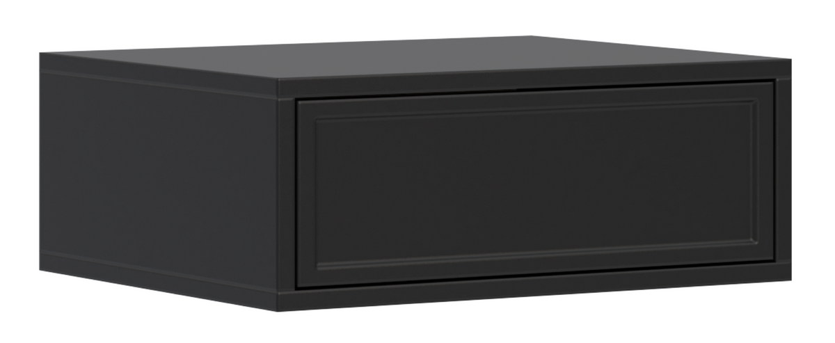 Table de chevet Velveto suspendue avec tiroir 50 cm noir