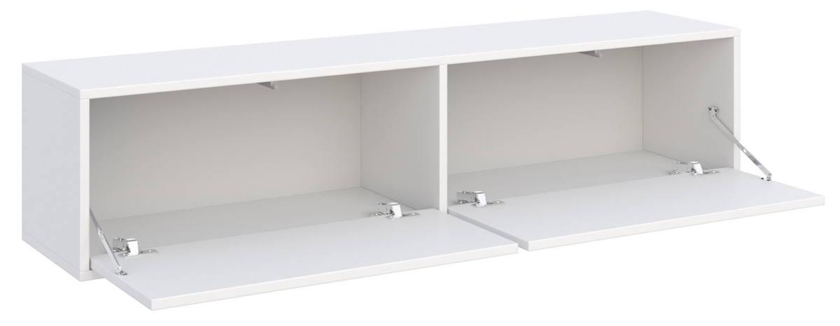 Meuble TV Velveto suspendu avec deux abattants 140 cm blanc