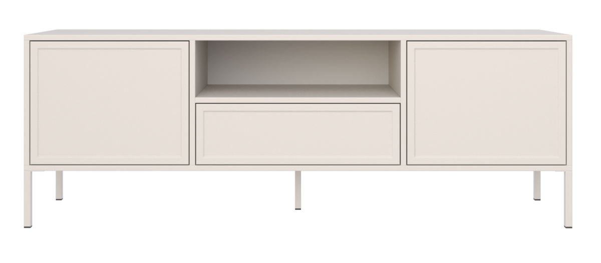 Meuble TV Velveto 2 portes avec tiroir et niche 160 cm cachemire