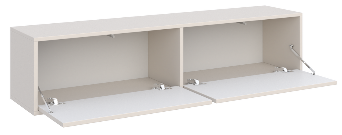 Meuble TV Velveto suspendu avec deux abattants 140 cm cachemire