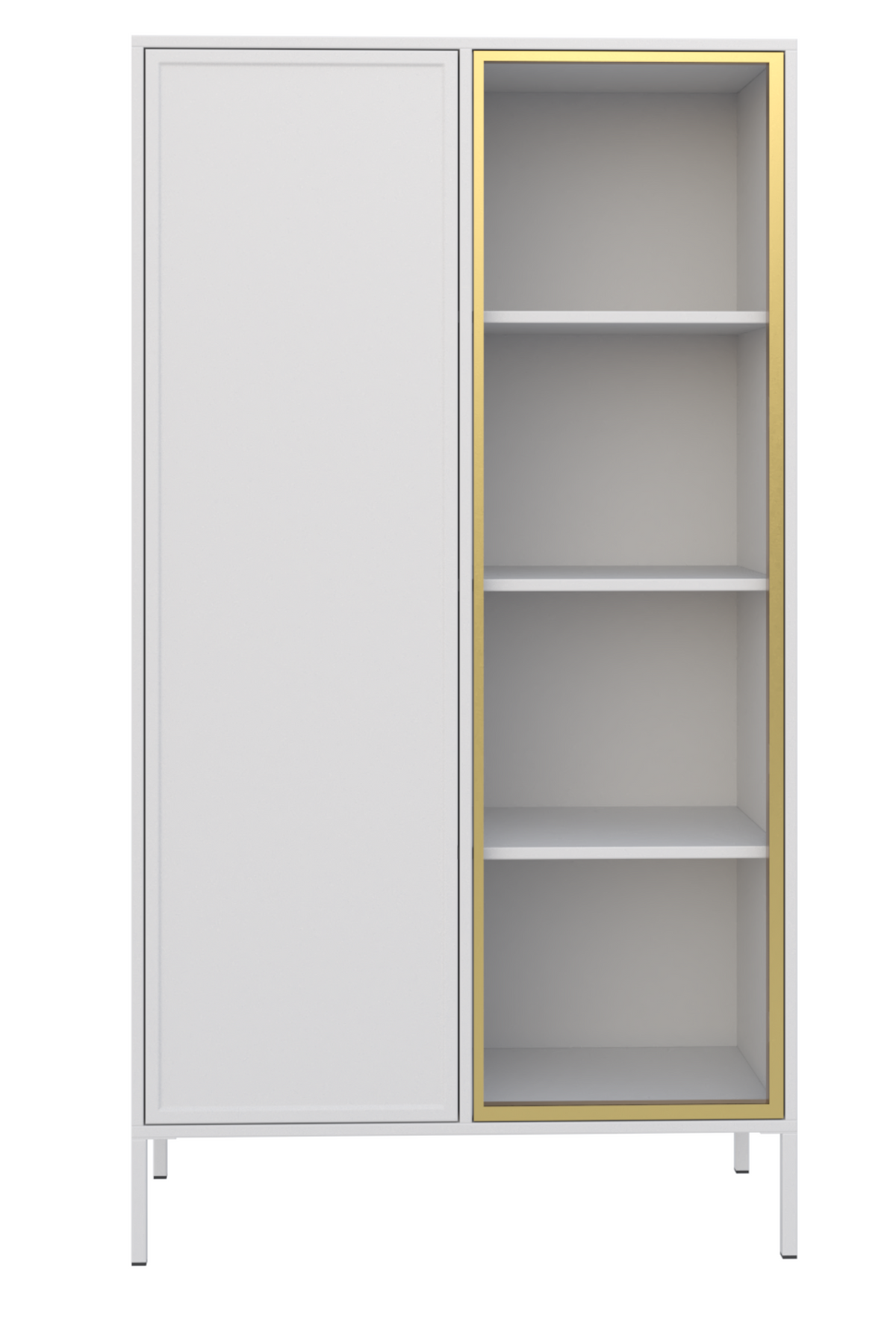 Vitrine 2 portes Velveto avec façade en verre 90 cm blanc