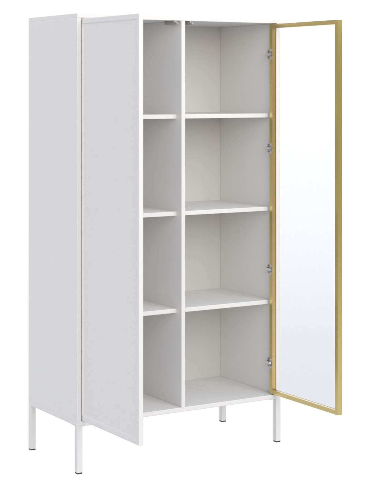 Vitrine 2 portes Velveto avec façade en verre 90 cm blanc