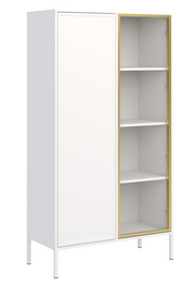 Vitrine 2 portes Velveto avec façade en verre 90 cm blanc