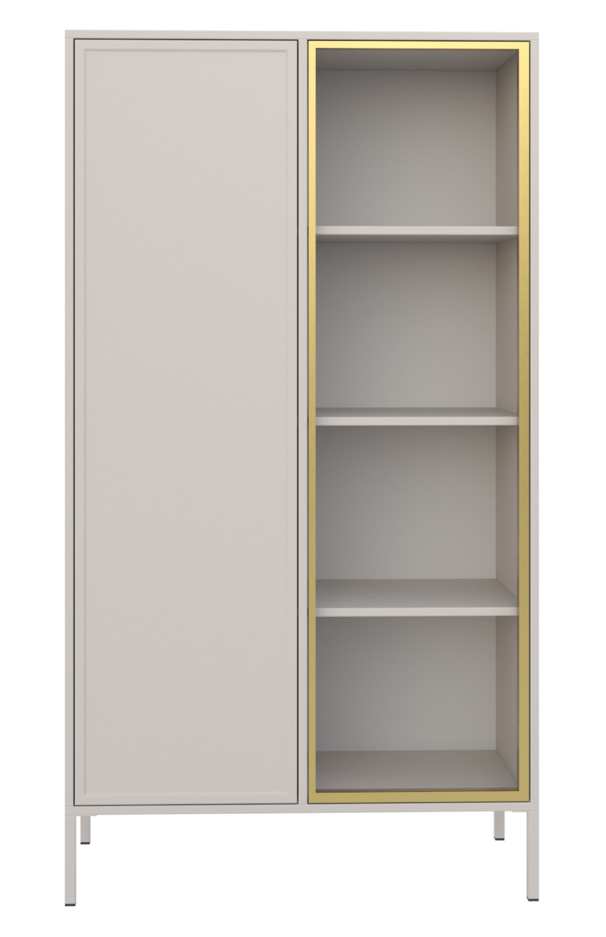 Zweiflügeliger Velveto-Schrank mit 90 cm Glasfront in Kaschmir