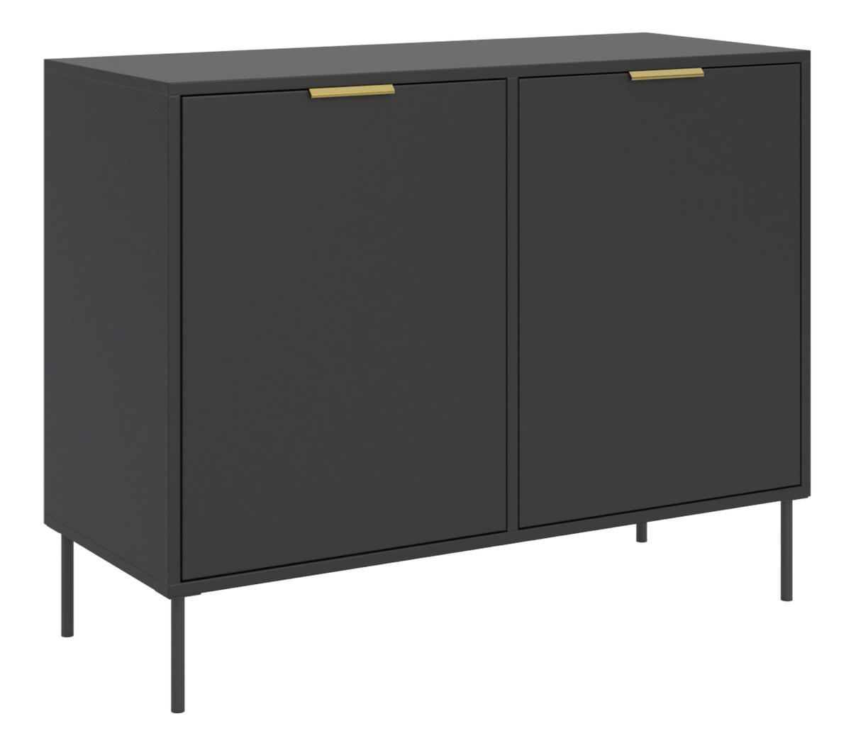 Zweiturige Kommode Vena 100 cm schwarz