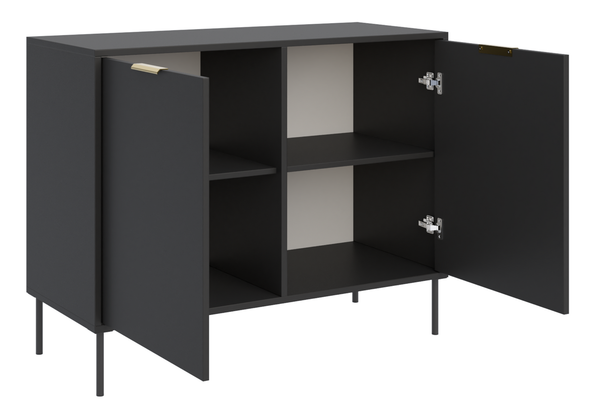 Commode 2 portes Vena 100 cm noir