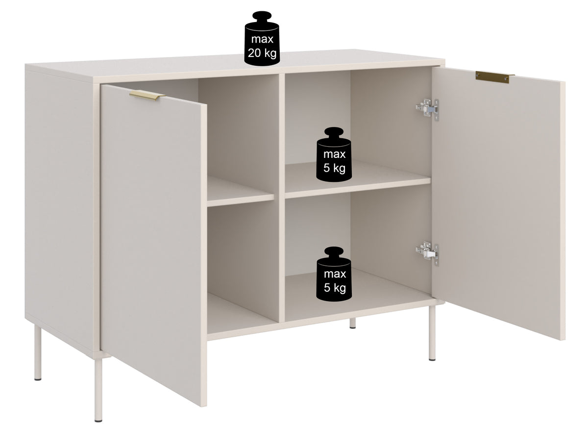 Commode 2 portes Vena 100 cm blanc