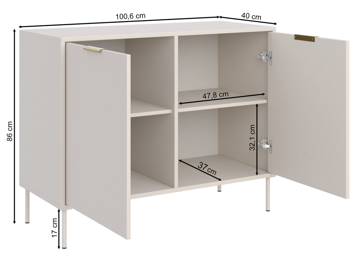 Commode 2 portes Vena 100 cm blanc