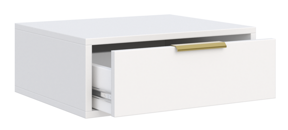 Table de chevet Vena suspendue avec tiroir 50 cm blanc