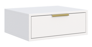 Table de chevet Vena suspendue avec tiroir 50 cm blanc