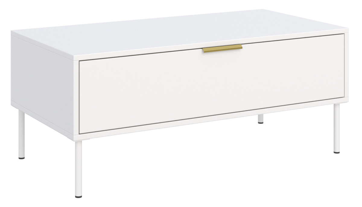 Couchtisch Vena mit Schublade 100x50 cm weiß