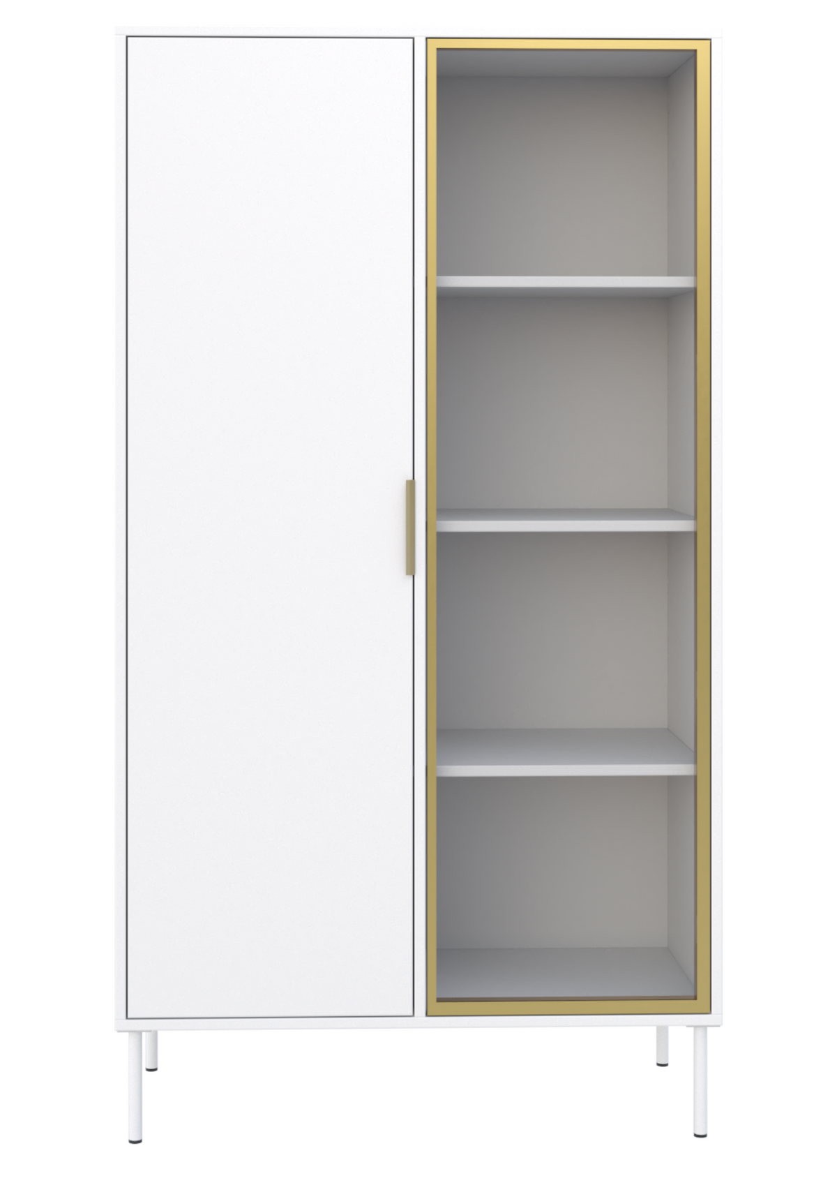 Vitrine 2 portes Vena avec façade en verre 90 cm blanc