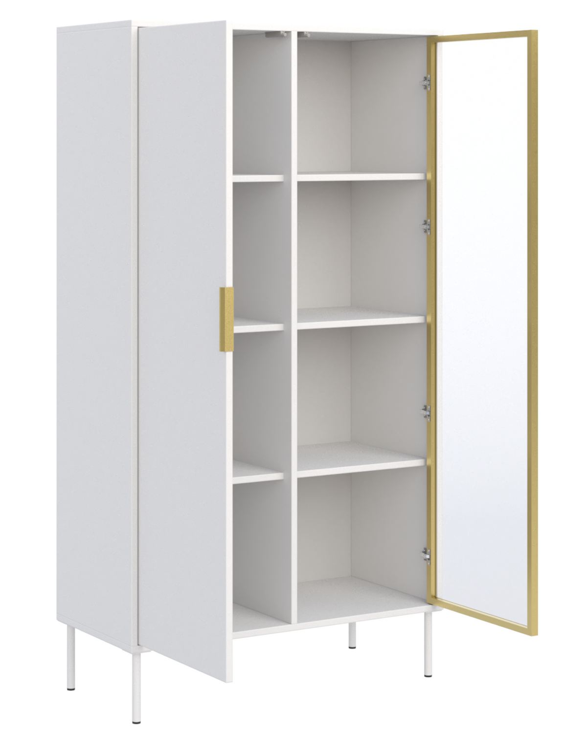 Vitrine 2 portes Vena avec façade en verre 90 cm blanc