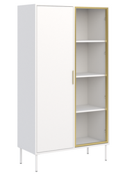 Vitrine 2 portes Vena avec façade en verre 90 cm blanc