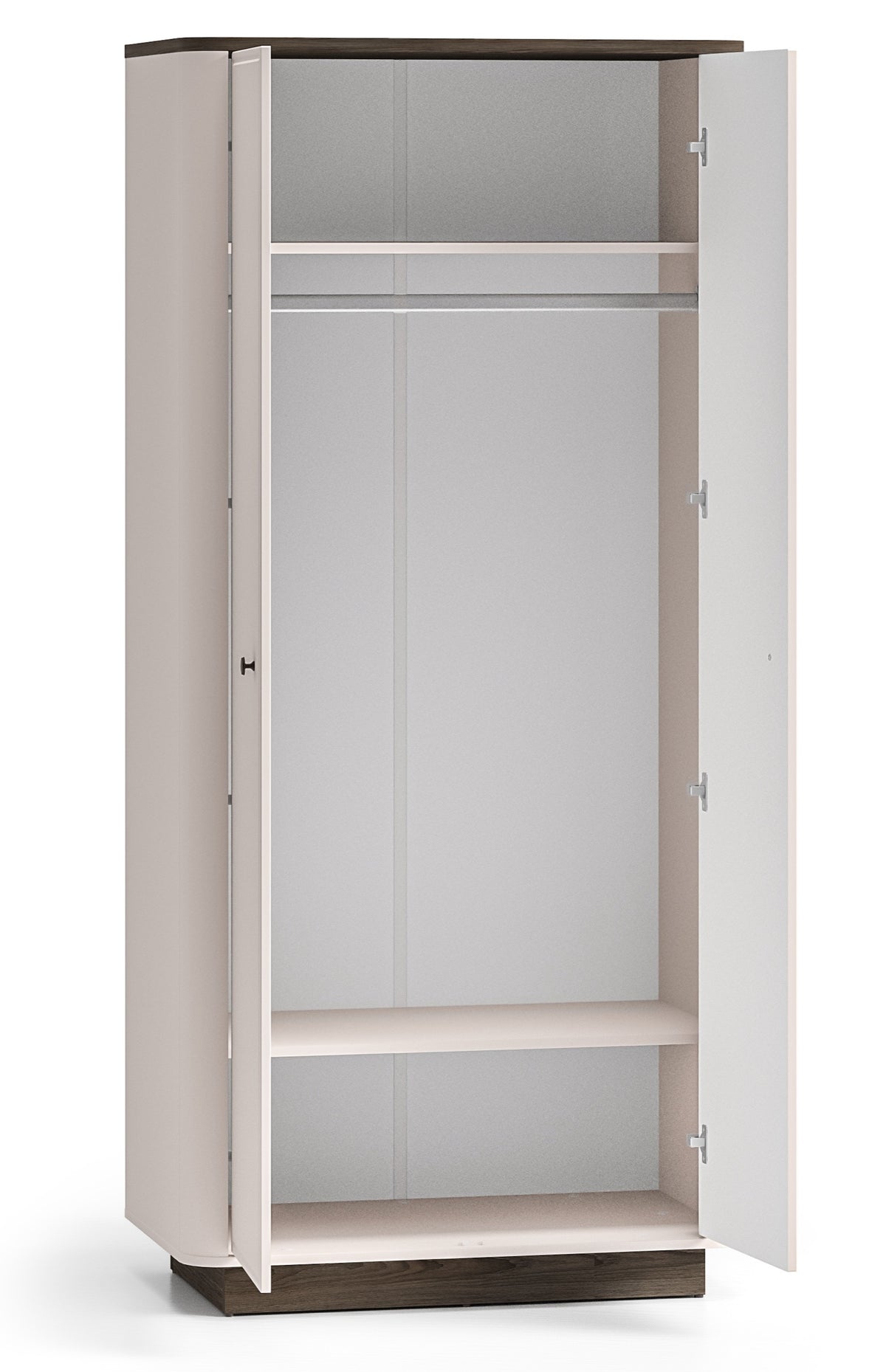 Armoire deux portes Vilavio avec tringle et étagères 92 cm Cachemire/Chêne Windmill Dark