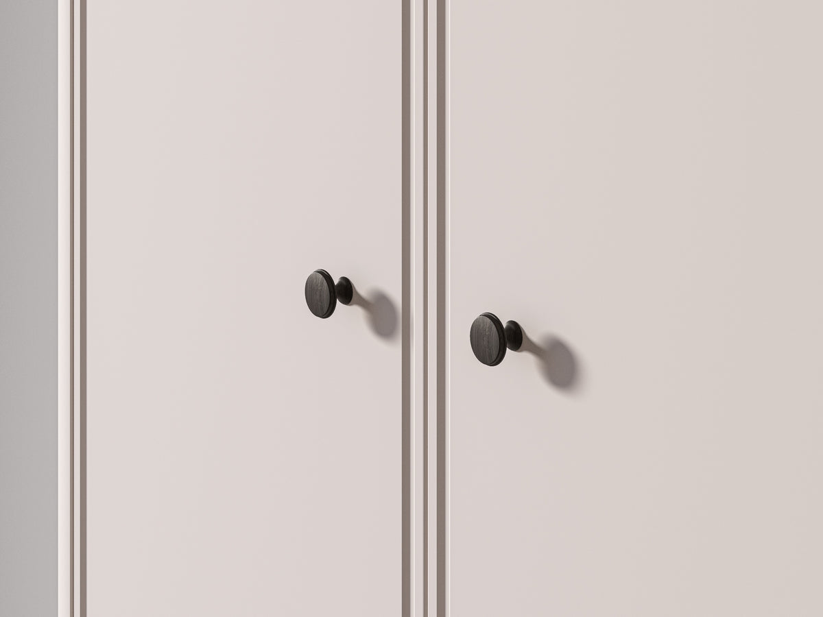 Armoire deux portes Vilavio avec tringle et étagères 92 cm Cachemire/Chêne Windmill Dark