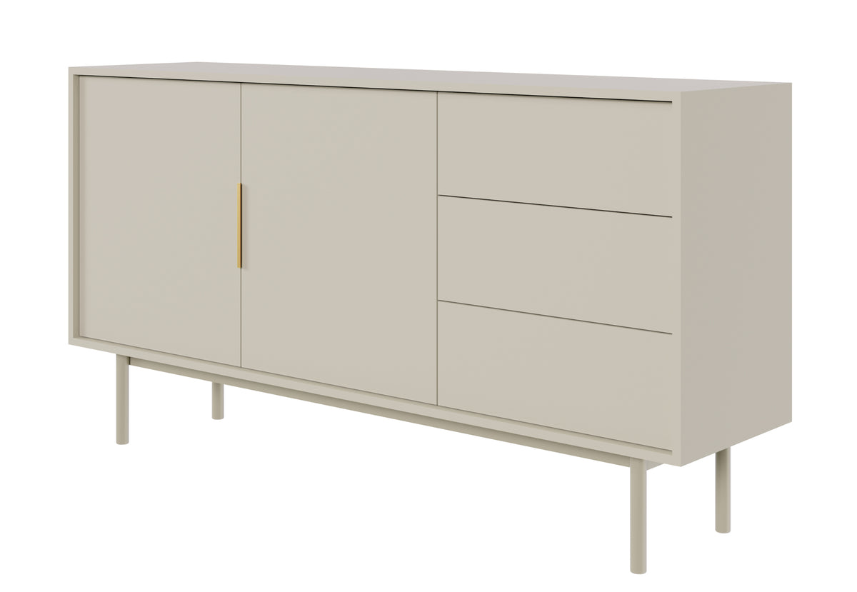 Viviaro Kommode mit zwei Türen und drei Schubladen, 154 cm, Kaschmir