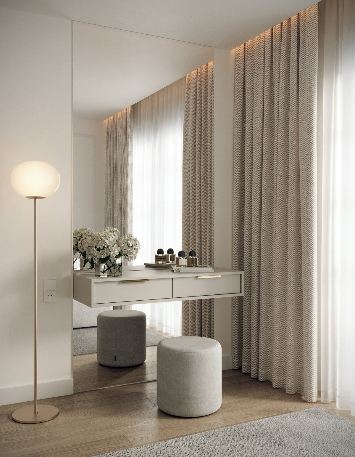Toilette suspendue Viviaro avec deux tiroirs 110 cm cachemire
