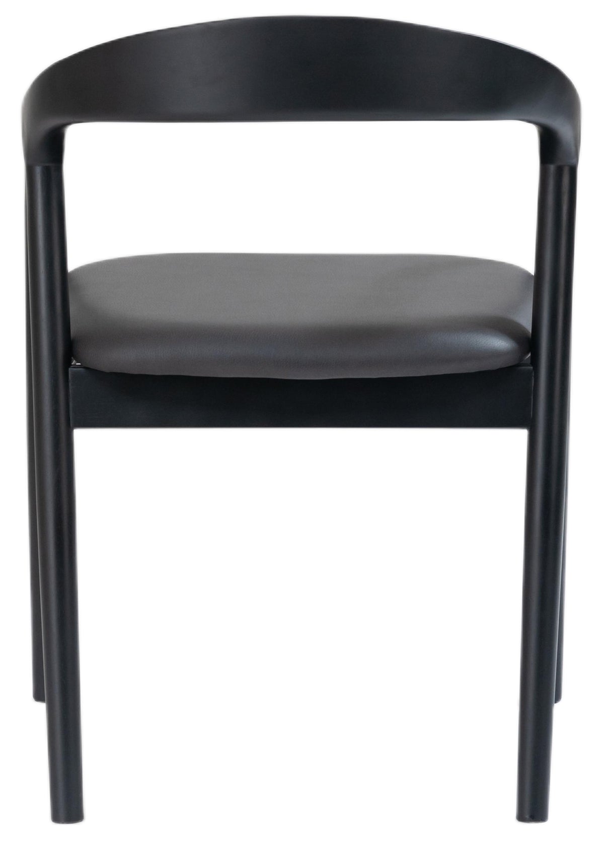 Chaise en bois pour salle à manger Battione simili cuir noir/noir