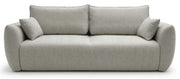 Canapé convertible 3 places Zordo avec rangement, tissu chenille gris beige