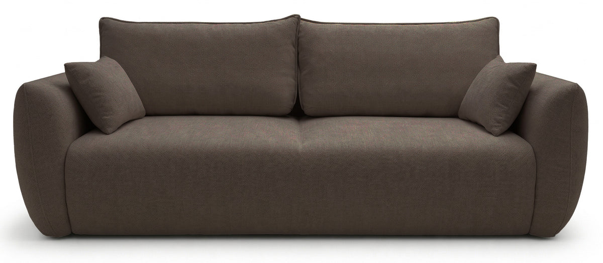 Canapé convertible 3 places Zordo avec rangement en chenille marron