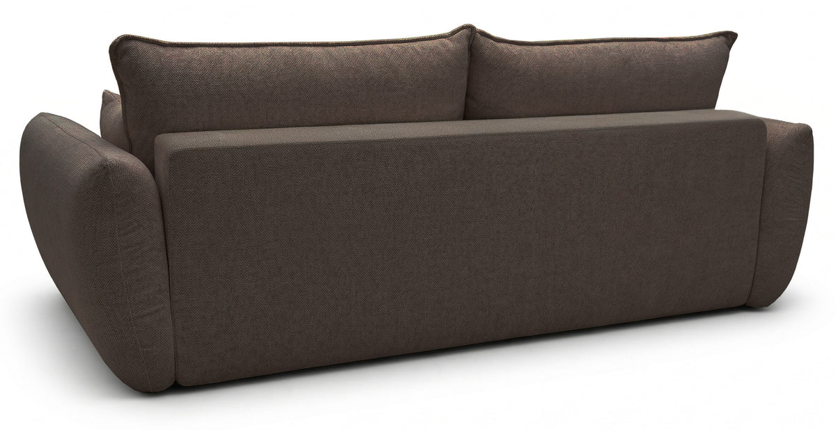 Canapé convertible 3 places Zordo avec rangement en chenille marron