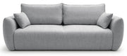 Canapé convertible 3 places Zordo avec coffre, tissu chenille gris