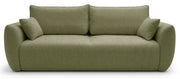 Canapé convertible 3 places Zordo avec rangement en tissu chenille olive