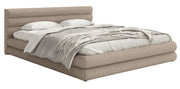 Polsterbett 140x200 cm Alegre mit Bettkasten, beige Chenille, Metallrahmen