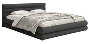 Polsterbett 140x200 cm Alegre mit Bettkasten, grafitfarbener Chenille-Stoff, Metallrahmen