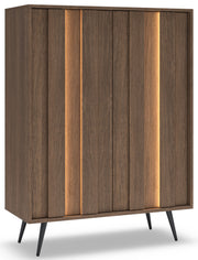 Commode 2 portes Amaro avec éclairage LED 94 cm chêne Dunin