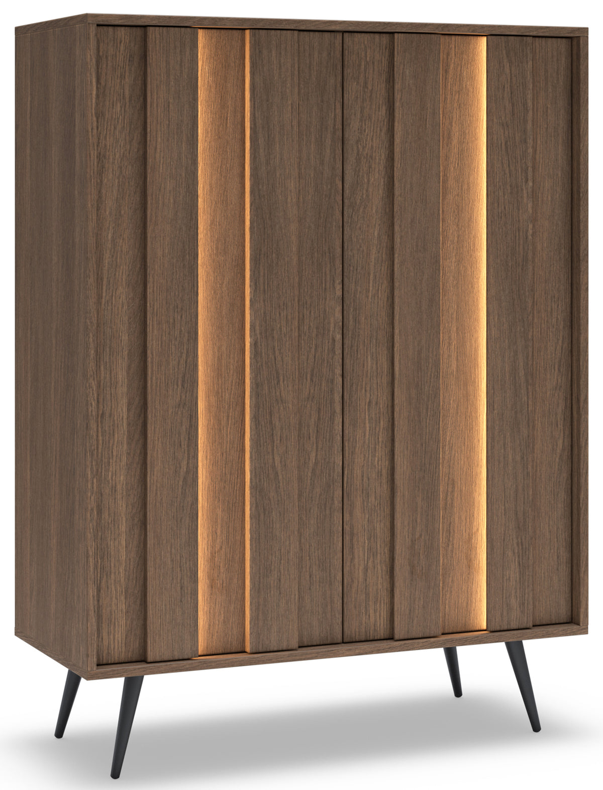 Commode 2 portes Amaro avec éclairage LED 94 cm chêne Dunin