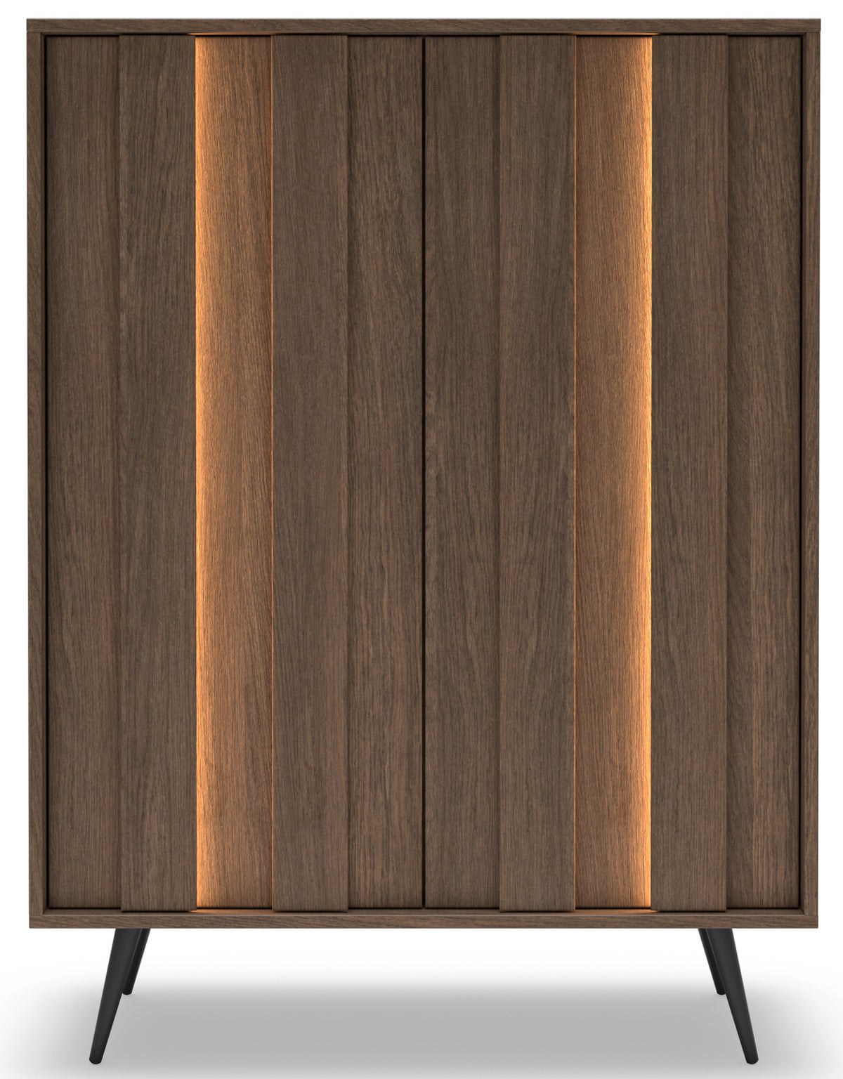 Commode 2 portes Amaro avec éclairage LED 94 cm chêne Dunin