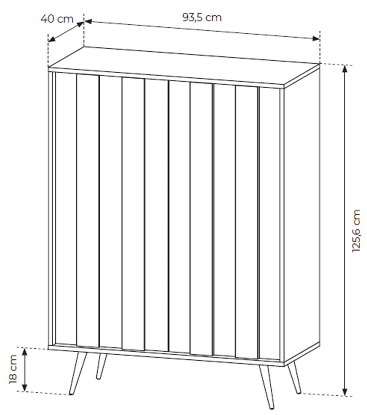 Commode 2 portes Amaro avec éclairage LED 94 cm chêne Dunin