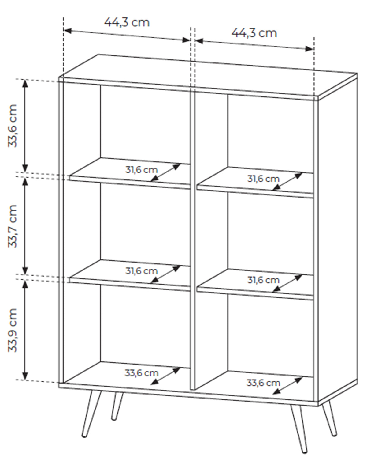 Commode 2 portes Amaro avec éclairage LED 94 cm chêne Dunin