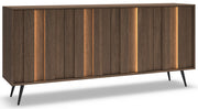 Commode quatre portes Amaro avec éclairage LED 183 cm chêne Dunin
