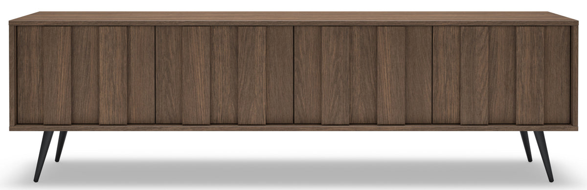 Vier-türiger TV-Schrank Amaro mit LED-Beleuchtung, 183 cm, Eiche Dunin