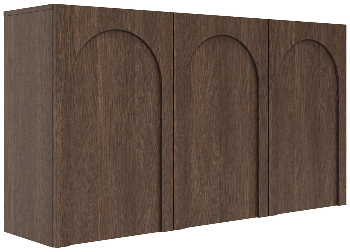 Commode trois portes Arkadia avec façades fraisées 150 cm chêne Dunin