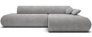Canapé d'angle droit Armone avec fonction couchage, tissu chenille gris