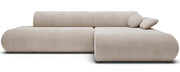 Canapé d'angle avec fonction couchage Armone en L, côté droit, en chenille beige clair