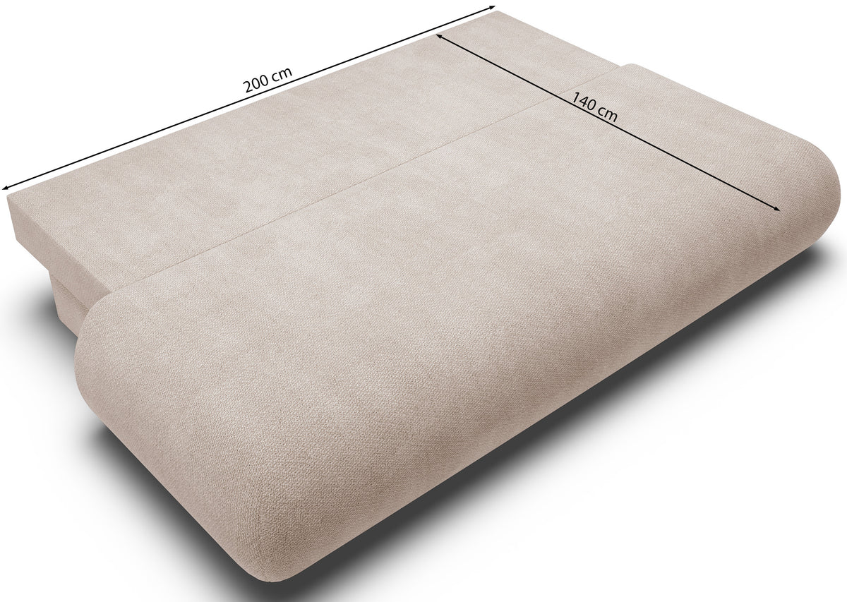 Dreisitziges ausklappbares Sofa Armone in grauem Chenille