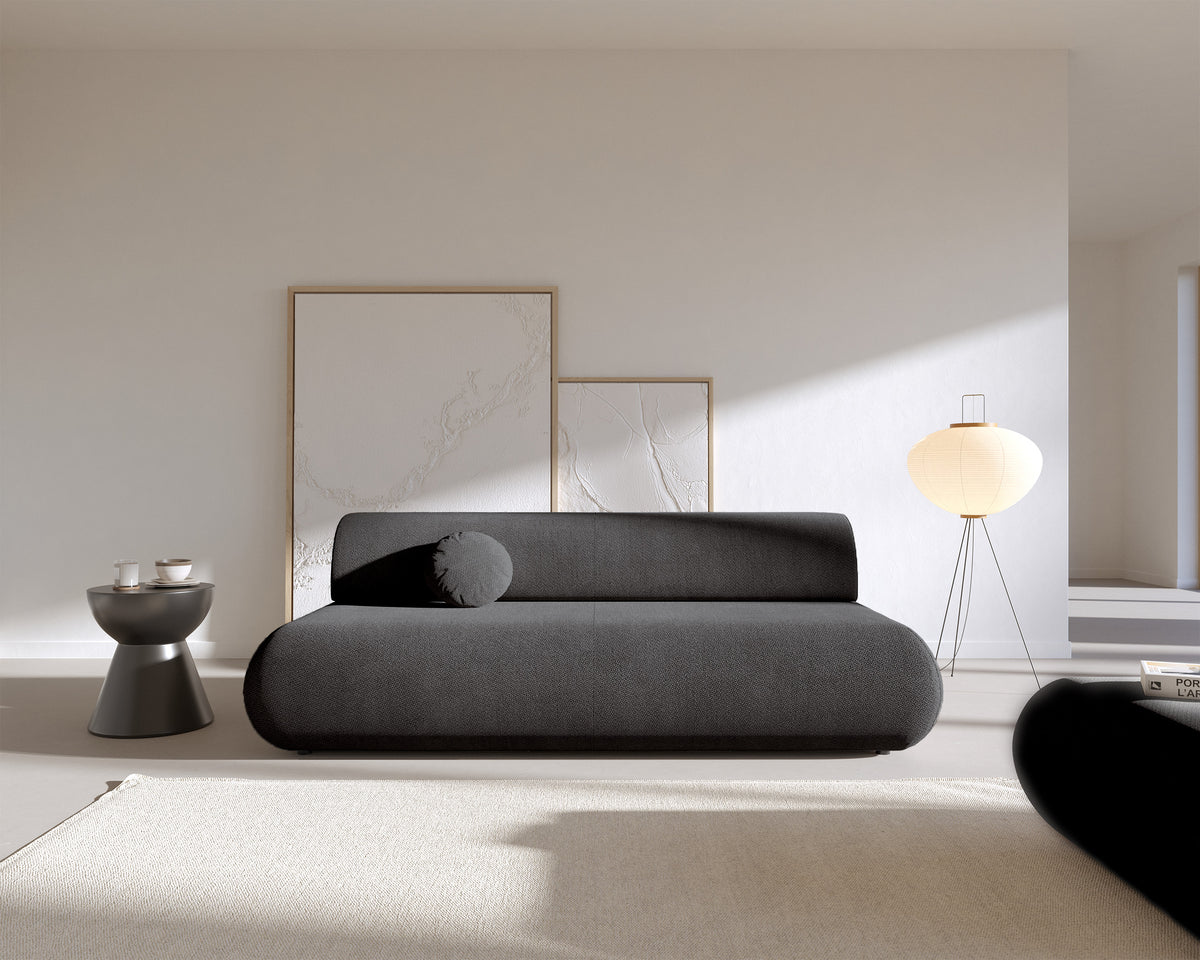 Canapé convertible 3 places Armone en chenille graphite