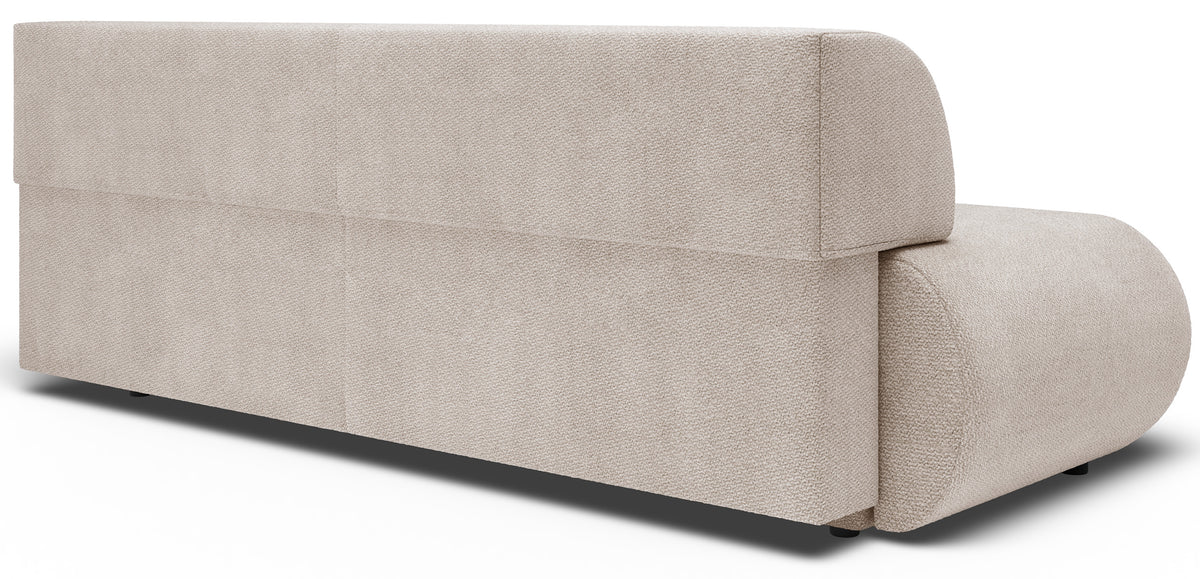 Dreisitziges ausklappbares Sofa Armone in hellbeigem Chenille-Stoff