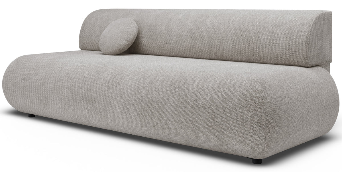 Dreisitziges ausklappbares Sofa Armone in Hellgrau Chenille