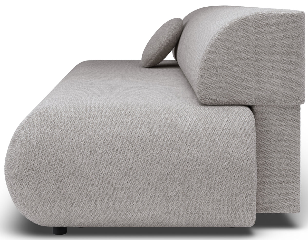 Dreisitziges ausklappbares Sofa Armone in Hellgrau Chenille