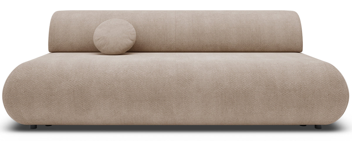 Dreisitziges ausklappbares Sofa Armone in Beige, Chenille